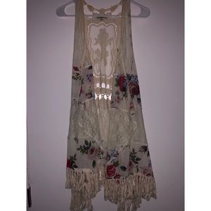 Beige Cardigan Vest